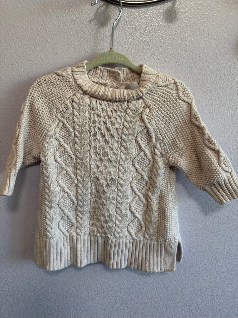 GAP Soft Pink Cable Knit Kids Sweater Dress